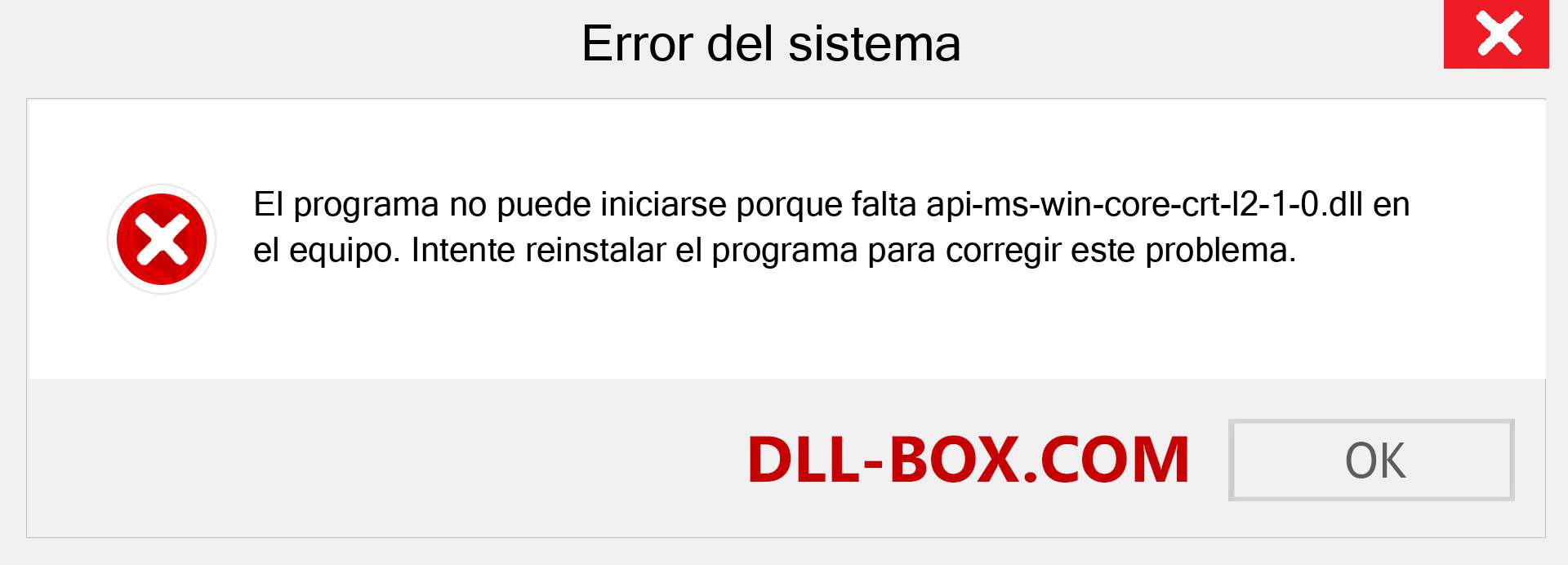 ¿Falta el archivo api-ms-win-core-crt-l2-1-0.dll ?. Descargar para Windows 7, 8, 10 - Corregir api-ms-win-core-crt-l2-1-0 dll Missing Error en Windows, fotos, imágenes